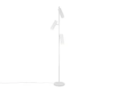 Moderne LED Stehleuchte mit 3 schwenkbaren Spots, Weiß, Höhe 150cm