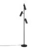 Moderne LED Stehleuchte mit 3 schwenkbaren Spots, Schwarz, Höhe 150cm