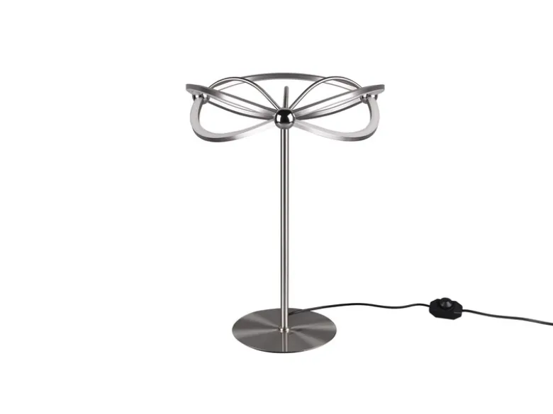 Moderne LED Tischlampe CHARIVARI Silber matt, Höhe 50cm