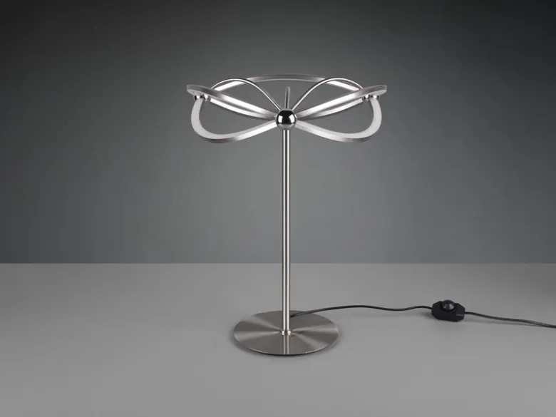 Moderne LED Tischlampe CHARIVARI Silber matt, Höhe 50cm