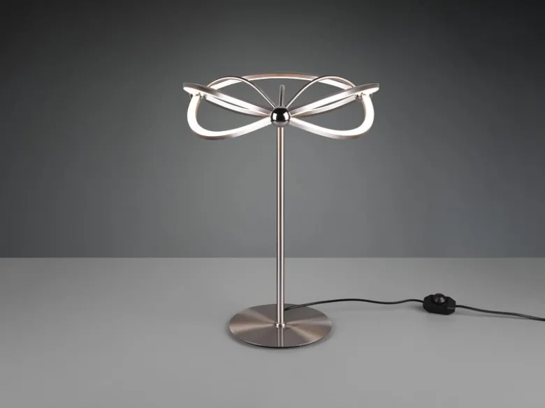 Moderne LED Tischlampe CHARIVARI Silber matt, Höhe 50cm