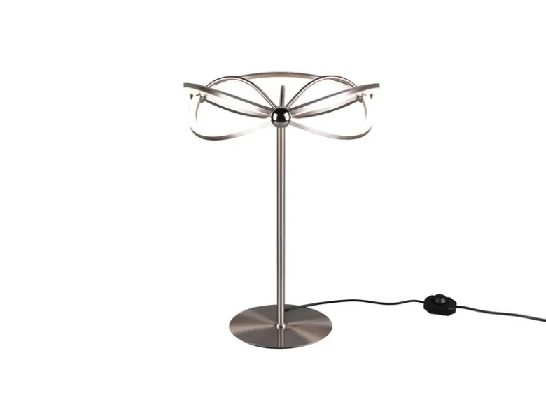 Moderne LED Tischlampe CHARIVARI Silber matt, Höhe 50cm