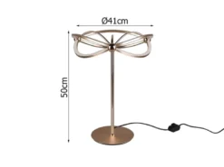Moderne LED Tischlampe CHARIVARI Messing matt, Höhe 50cm