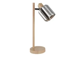 Moderne LED Tischlampe mit Lampenschirm aus Rauchglas Kristall, Höhe 40cm
