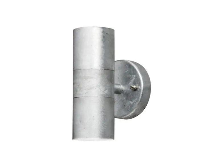 Moderne LED Up-Down Außenwandleuchte Höhe 17cm aus Stahl, Silber