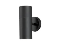 Moderne LED Up-Down Außenwandleuchte, Höhe 19,5cm, Aluminium Schwarz