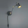 Moderne LED Wandleuchte in schwarz matt, Spot variabel verstellbar, Höhe 25cm
