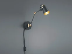 Moderne LED Wandleuchte in schwarz matt, Spot variabel verstellbar, Höhe 25cm