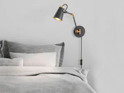 Moderne LED Wandleuchte in schwarz matt, Spot variabel verstellbar, Höhe 25cm