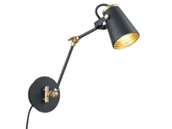 Moderne LED Wandleuchte in schwarz matt, Spot variabel verstellbar, Höhe 25cm