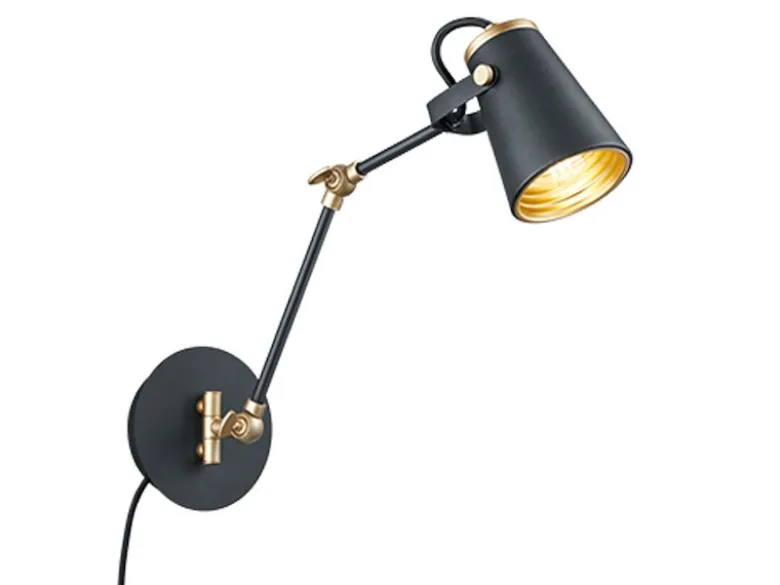 Moderne LED Wandleuchte in schwarz matt, Spot variabel verstellbar, Höhe 25cm