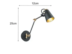 Moderne LED Wandleuchte in schwarz matt, Spot variabel verstellbar, Höhe 25cm