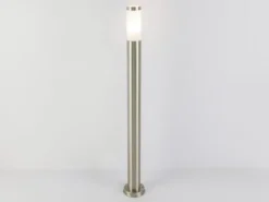Moderne LED Wegeleuchte aus Edelstahl in Silber, Höhe 110cm