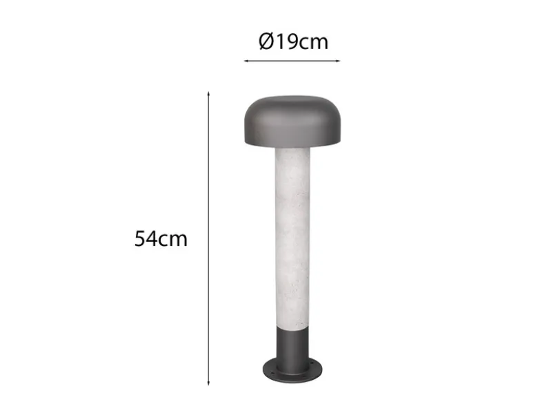 Moderne LED Wegeleuchte in Betonoptik & Anthrazit, Höhe 54cm