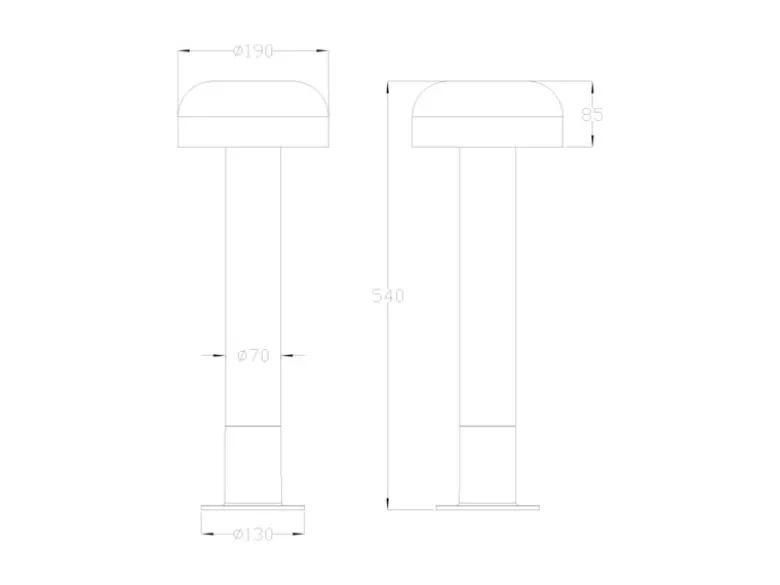 Moderne LED Wegeleuchte in Betonoptik & Anthrazit, Höhe 54cm