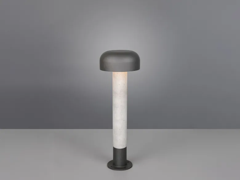 Moderne LED Wegeleuchte in Betonoptik & Anthrazit, Höhe 54cm