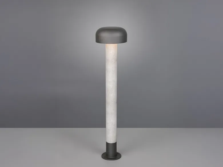 Moderne LED Wegeleuchte in Betonoptik & Anthrazit, Höhe 84cm