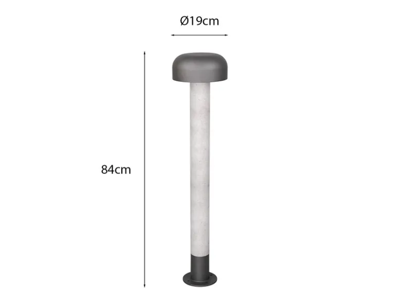 Moderne LED Wegeleuchte in Betonoptik & Anthrazit, Höhe 84cm