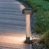Moderne LED Wegeleuchte in Holzoptik & Anthrazit, Höhe 54cm