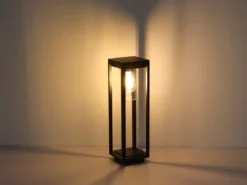 Moderne LED Wegeleuchte Laterne aus Druckguss Aluminium in Schwarz, H: 50cm