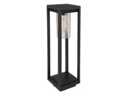Moderne LED Wegeleuchte Laterne aus Druckguss Aluminium in Schwarz, H: 50cm