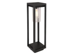 Moderne LED Wegeleuchte Laterne aus Druckguss Aluminium in Schwarz, H: 50cm