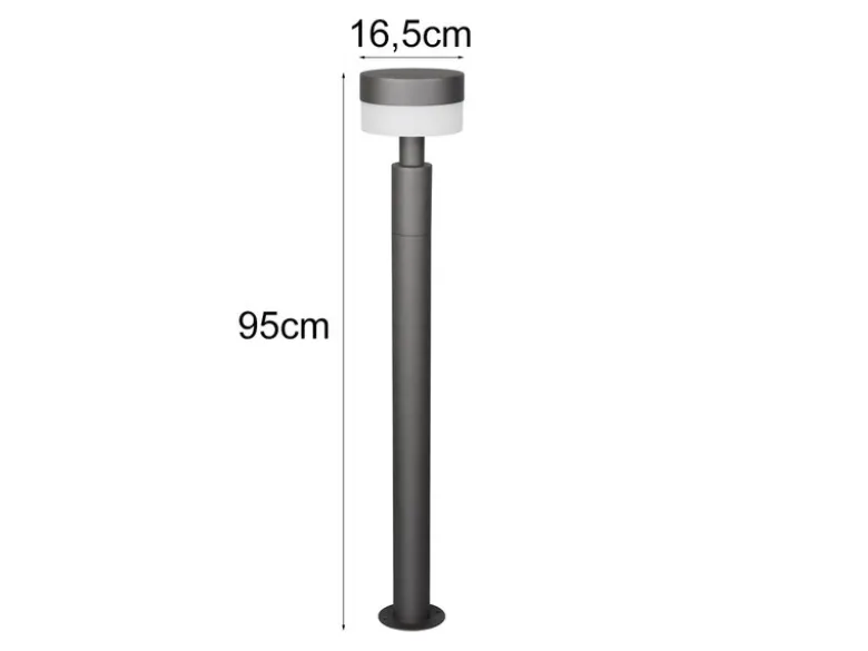 Moderne LED Wegeleuchte MACKENZIE aus Aluminium in Anthrazit, Höhe 95cm