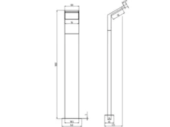 Moderne LED Wegeleuchte PEARL aus Aluminium Anthrazit, Höhe 100cm