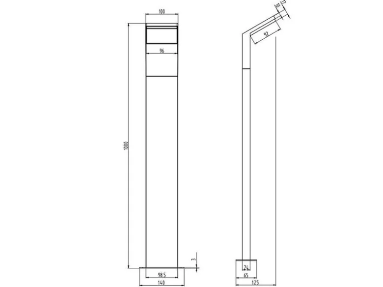 Moderne LED Wegeleuchte PEARL aus Aluminium Anthrazit, Höhe 100cm