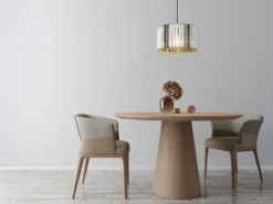 Moderne Pendelleuchte RUN einflammig mit Rauchglas Kristall Ø 35cm