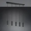 Moderne Pendelleuchte SOKA 5-flammig aus Metall Schwarz, Breite 85cm