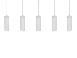 Moderne Pendelleuchte SOKA 5-flammig aus Metall Weiß, Breite 85cm