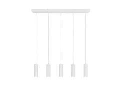 Moderne Pendelleuchte SOKA 5-flammig aus Metall Weiß, Breite 85cm