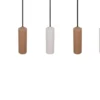 Moderne Pendelleuchte SOKA 5-flammig aus Metall Hellgrau & Coffee, Breite 85cm