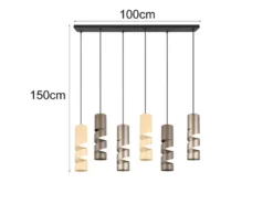 Moderne Pendelleuchte STREAM 6-flammig aus Metall in Coffee Tönen, B: 100cm