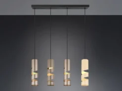 Moderne Pendelleuchte STREAM 4-flammig aus Metall in Coffee Tönen, B: 80cm
