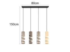 Moderne Pendelleuchte STREAM 4-flammig aus Metall in Coffee Tönen, B: 80cm
