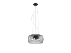 Moderne Pendelleuchte VALENTE mit Rauchglas Lampenschirm, Ø 40cm