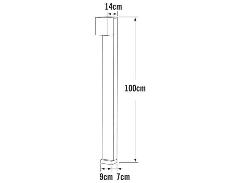 Moderne Pollerleuchte CREMONA in Anthrazit, Höhe 100cm