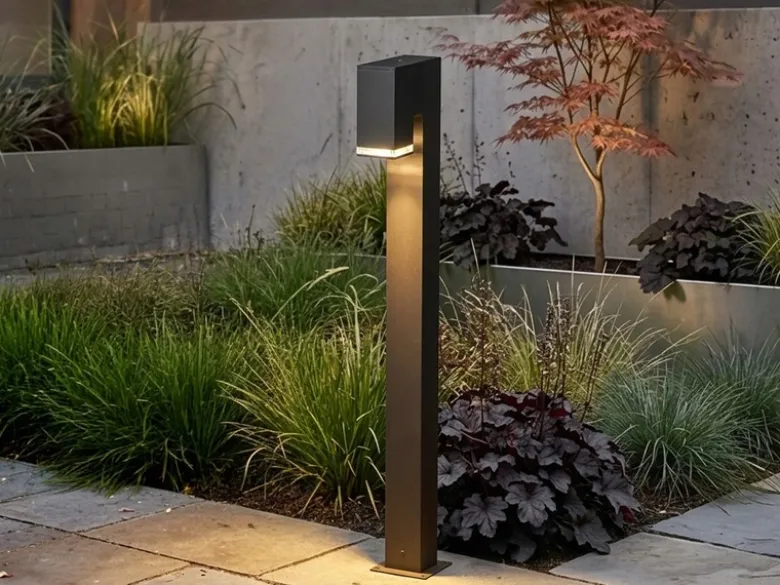 Moderne Pollerleuchte POLLUX in Schwarz, Höhe 100cm