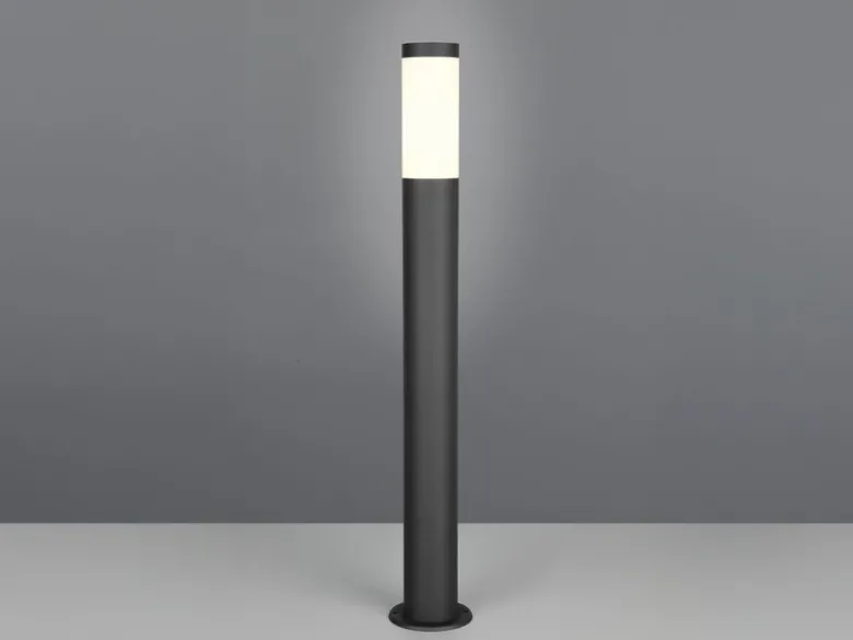 Moderne Pollerleuchte TRIOTO aus Edelstahl in Schwarz, Höhe 80cm
