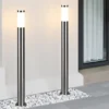 Moderne Pollerleuchte TRIOTO aus Edelstahl in Silber, Höhe 80cm
