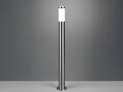 Moderne Pollerleuchte TRIOTO aus Edelstahl in Silber, Höhe 80cm