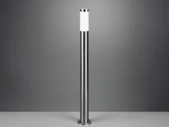 Moderne Pollerleuchte TRIOTO aus Edelstahl in Silber, Höhe 80cm