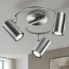 Moderner Deckenstrahler FAINAS 3-flammig Silber mit GU10 LED Ø 25cm