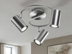 Moderner Deckenstrahler FAINAS 3-flammig Silber mit GU10 LED Ø 25cm