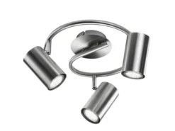 Moderner Deckenstrahler FAINAS 3-flammig Silber mit GU10 LED Ø 25cm