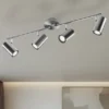 Moderner Deckenstrahler FAINAS 4-flammig Silber mit GU10 LED, Breite 70cm