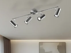 Moderner Deckenstrahler FAINAS 4-flammig Silber mit GU10 LED, Breite 70cm