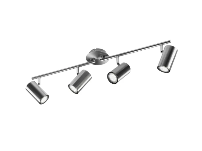 Moderner Deckenstrahler FAINAS 4-flammig Silber mit GU10 LED, Breite 70cm